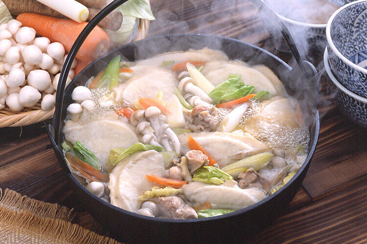 A hot pot full of the Japanese dish senbai jiru from aomori. 