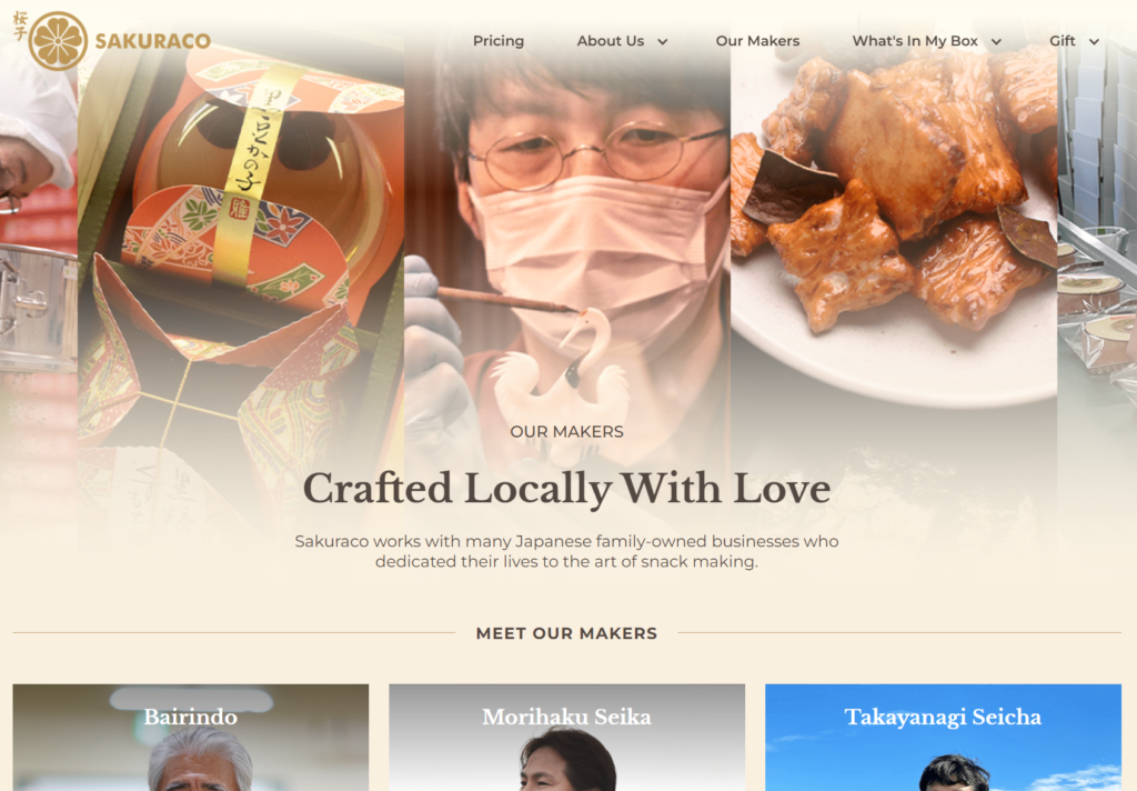 Sakuraco Japanese snacks website