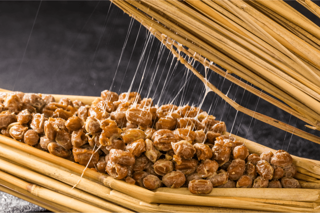 Natto in rice straw.