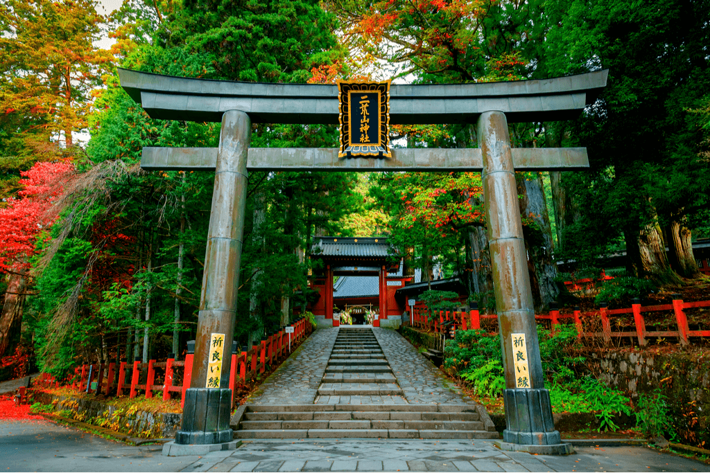 A shot of the gate near Futarasan Shrine.