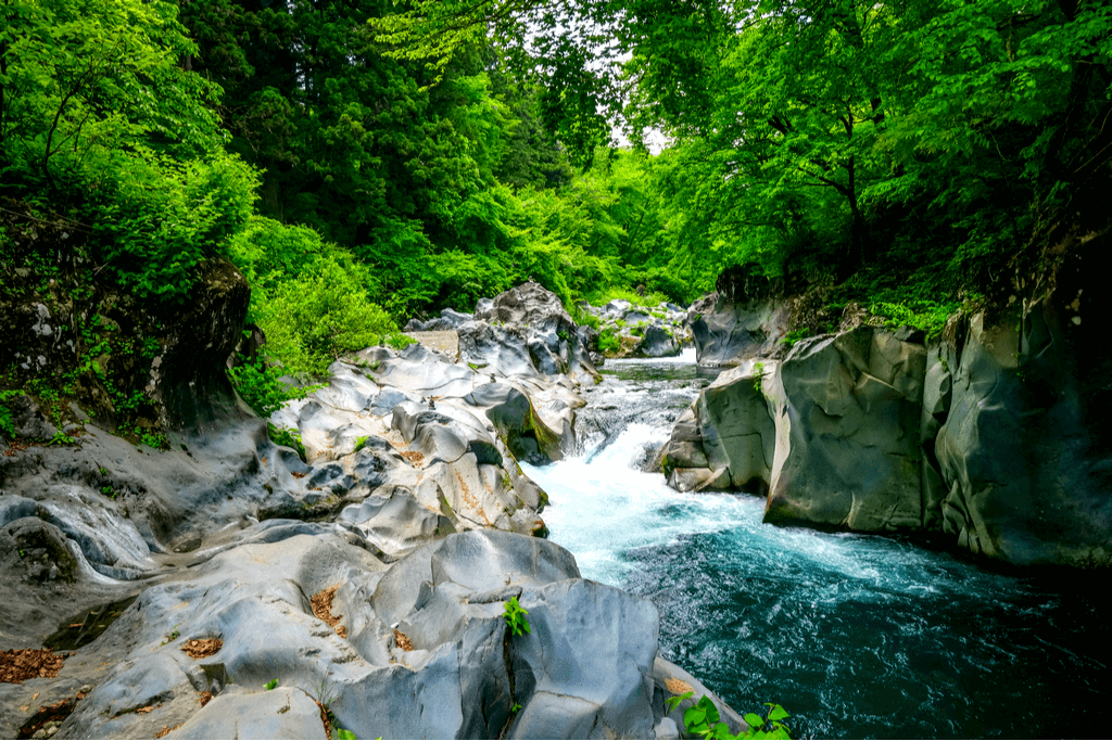 A shot of Daiya River in Kanmangafuchi Abyss.