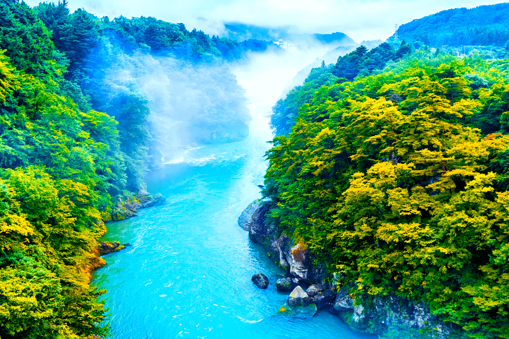 A shot of the Kinugawa River, near the onsen.