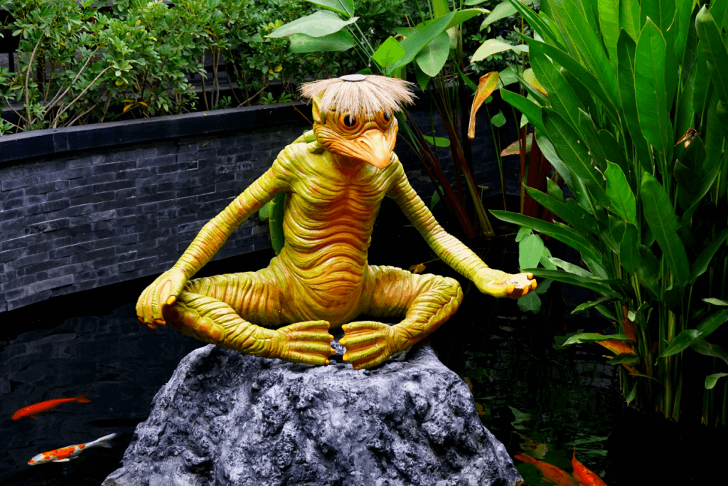 A kappa statute. They have a shell, reptile like and they are very skinny.