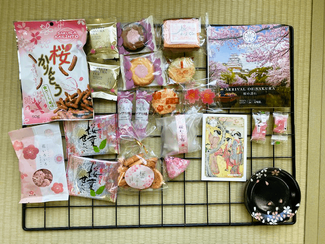 Sakuraco's Arrival of Spring Box sakura snacks.