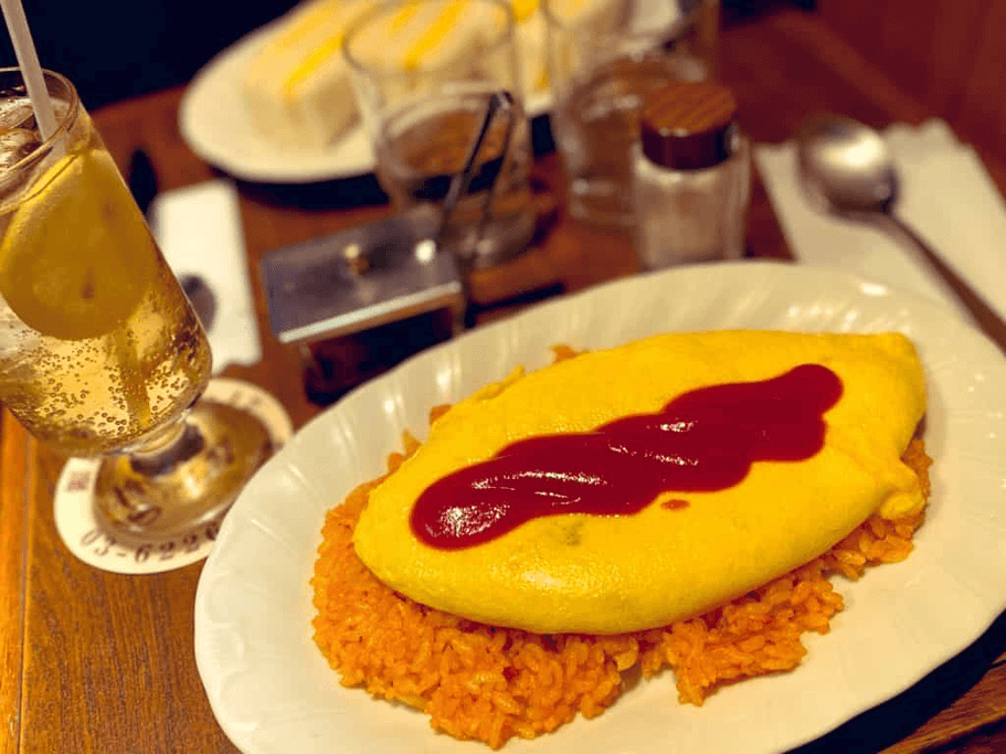 A plate of omurice at Kissa You in Ginza.
