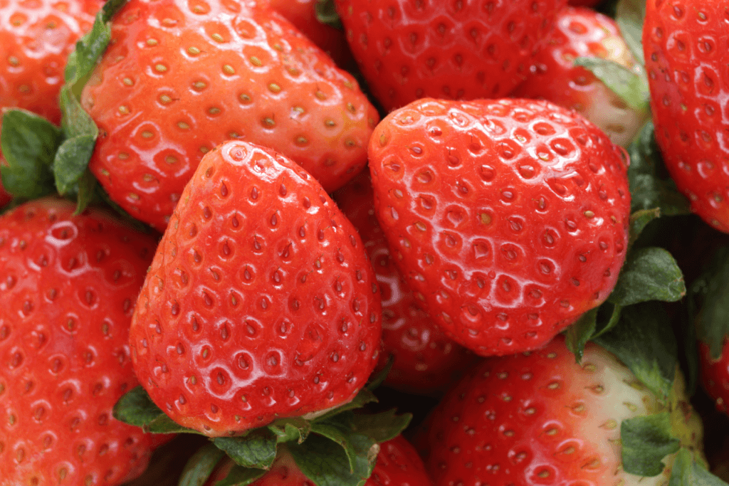 A bunch of Kumamoto Skyberry strawberries.
