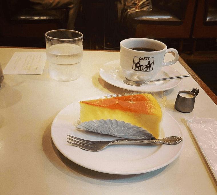 A cake at a kissaten named Smart Coffee in Kyoto.