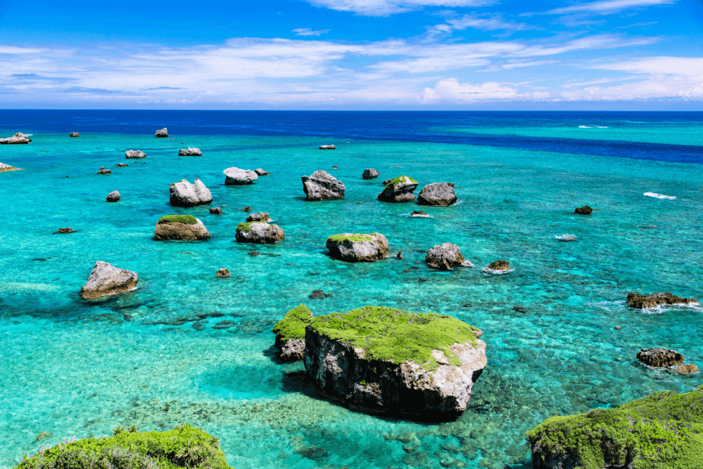 A bunch of small islands near Miyako Island in Okinawa.