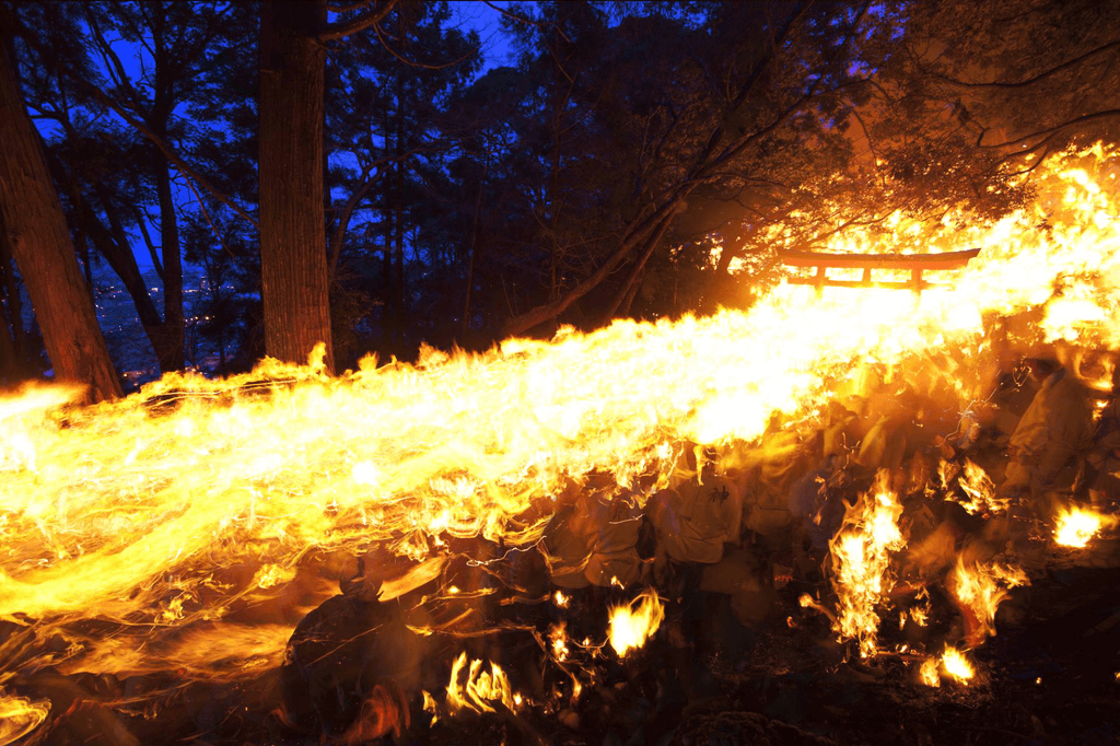 The Wakayama Oto Burning Festival near Nara Japan.