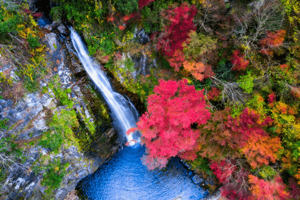 Minoo Falls in Minoo Park, one of many hiking trails in Japan.