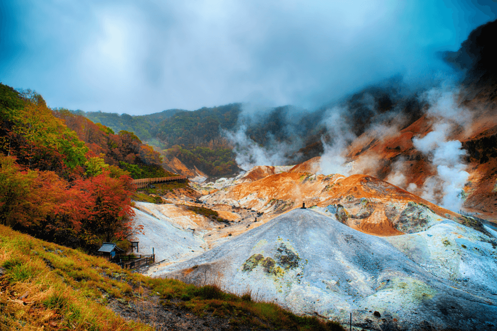 The steamy, Noboribetsu Hell Valley.