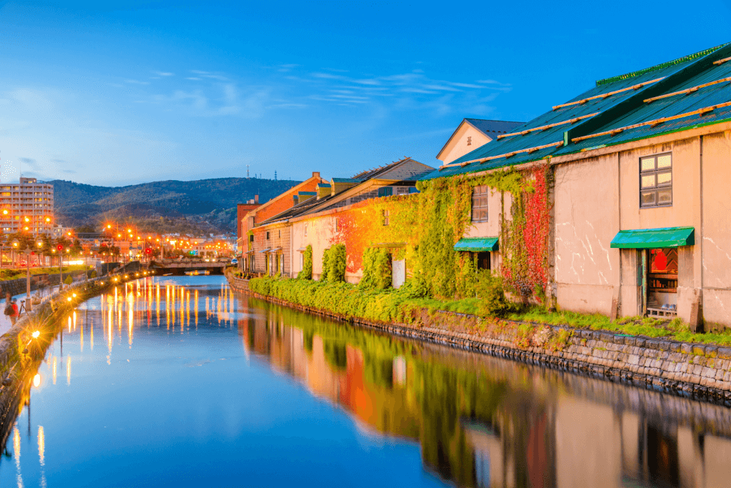 A canal in Otaru, a port city in Hokkaido.