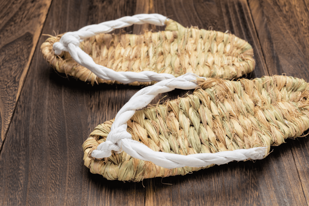 A pair of straw sandals or zori.