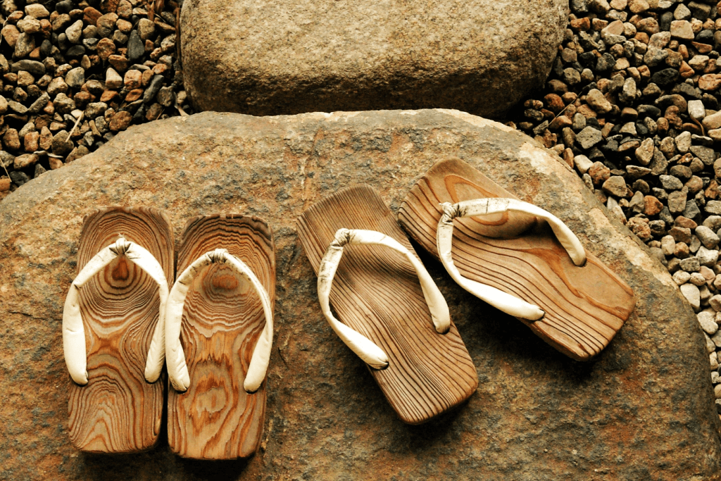 Two pairs of zori sandals.