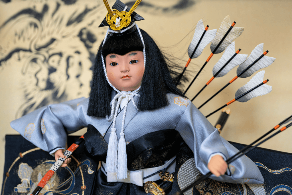 A ningyo doll resembling a samurai boy.