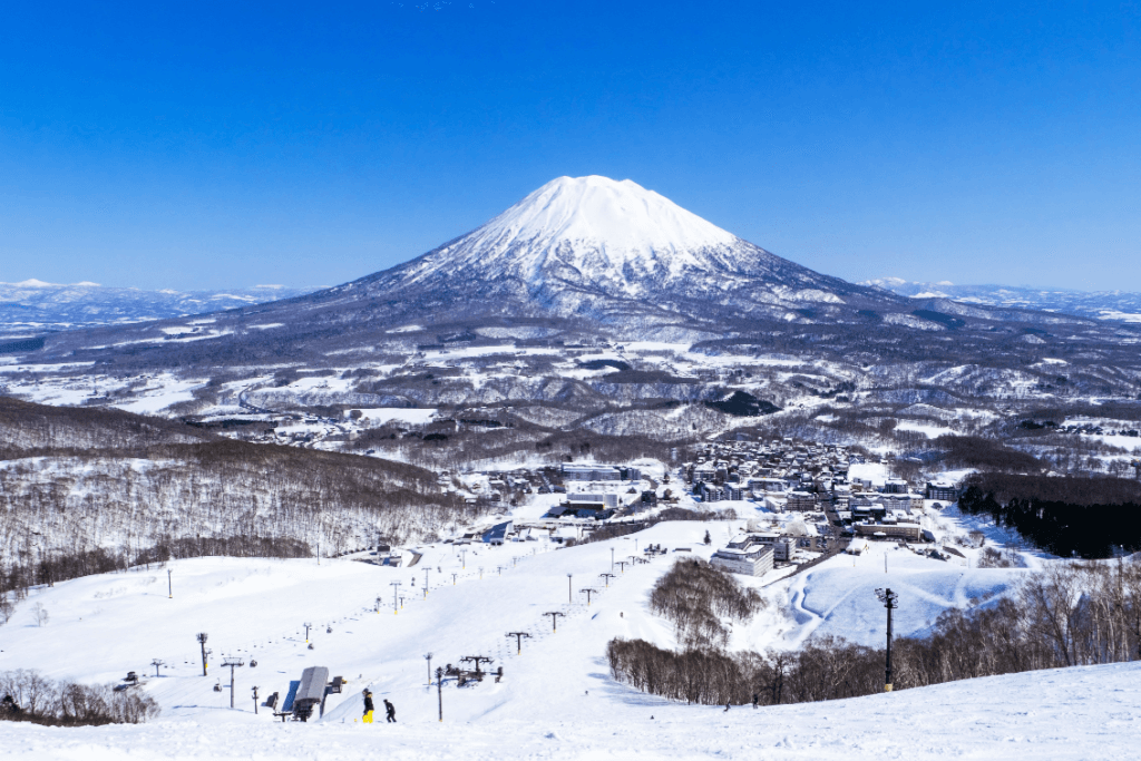 Mount Yotei during the winter.