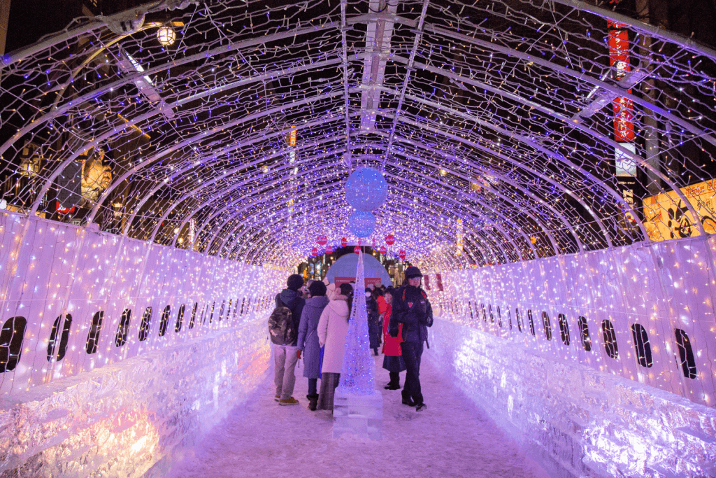 A tunnel at the Sapporo Snow Festival.
