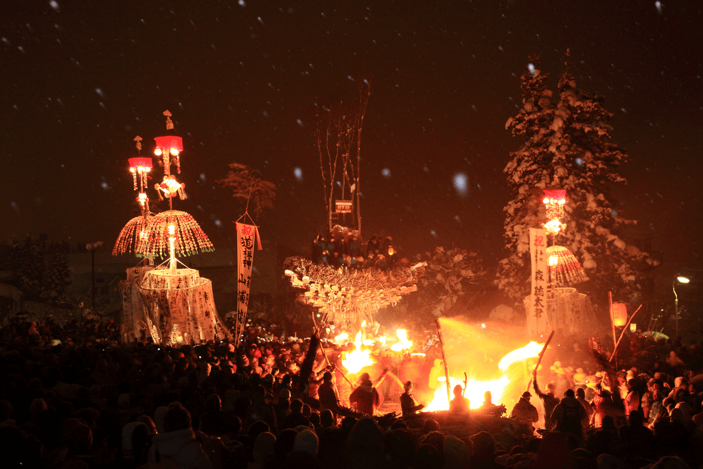 The Nozawa Fire Festival, a popular event on the January calendar.
