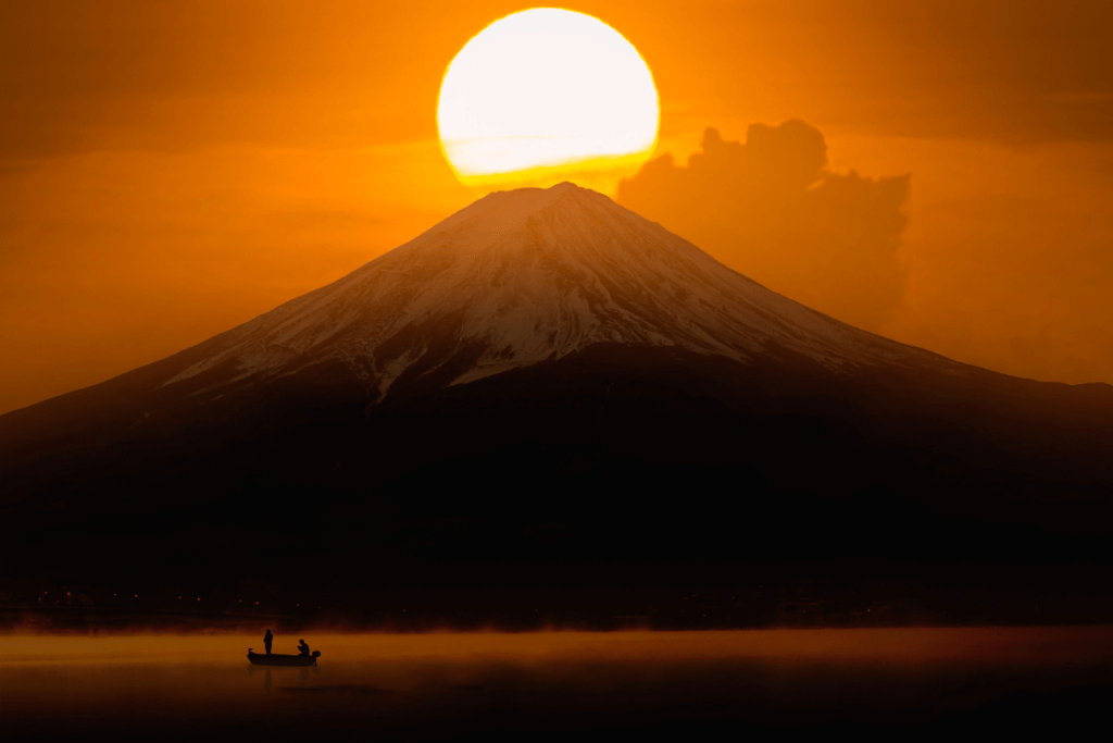 The first sunrise of the New Year near Mt Fuji.