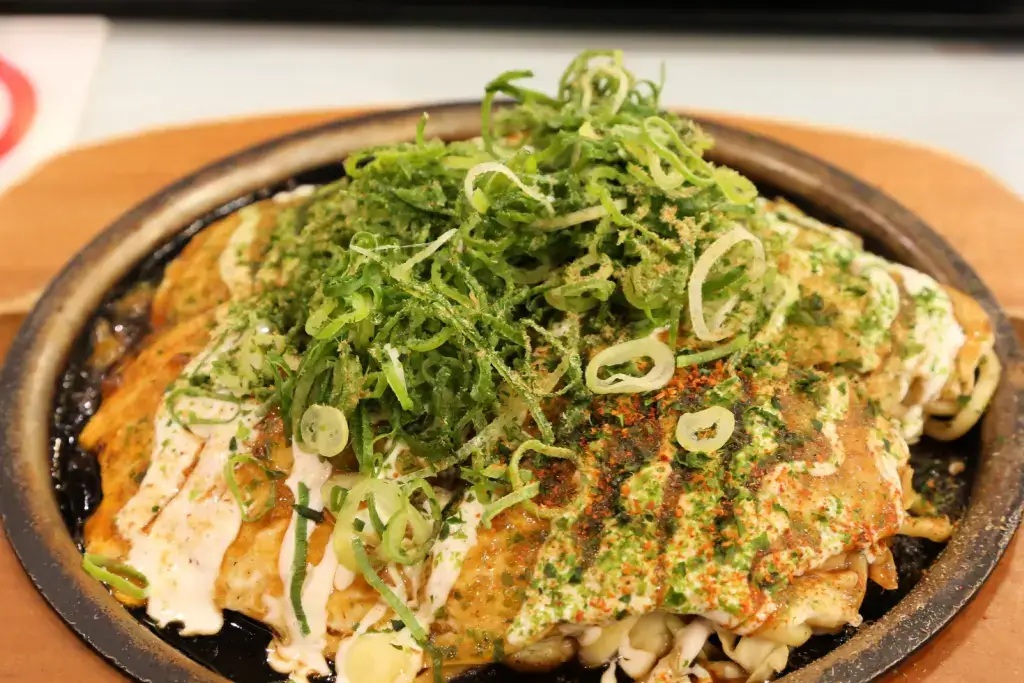 Negiyaki on a plate.