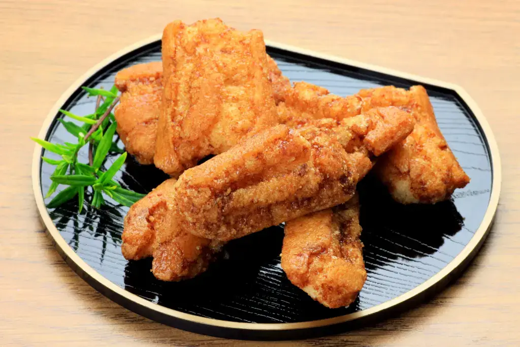 A plate of fried okaki.
