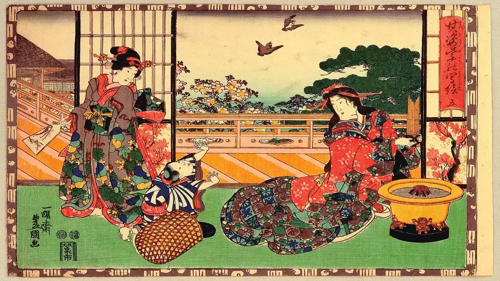 A scene of two ladies in "The Tale of Genji".
