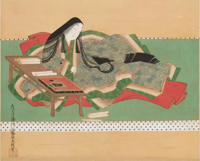 An ukiyo-e painting of Murasaki Shikibu.