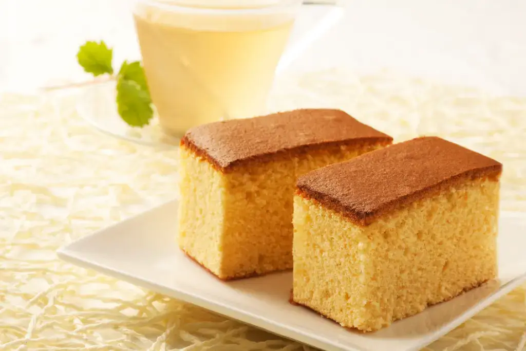 A plate of castella cakes.