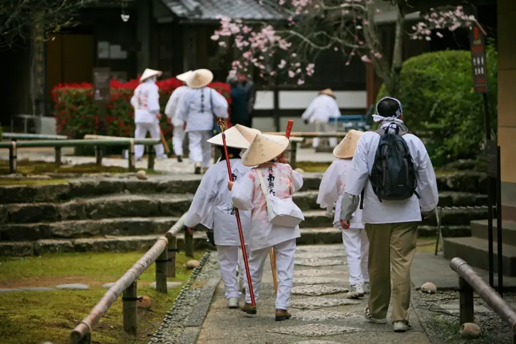 Pilgrims on their way to a shrine.
