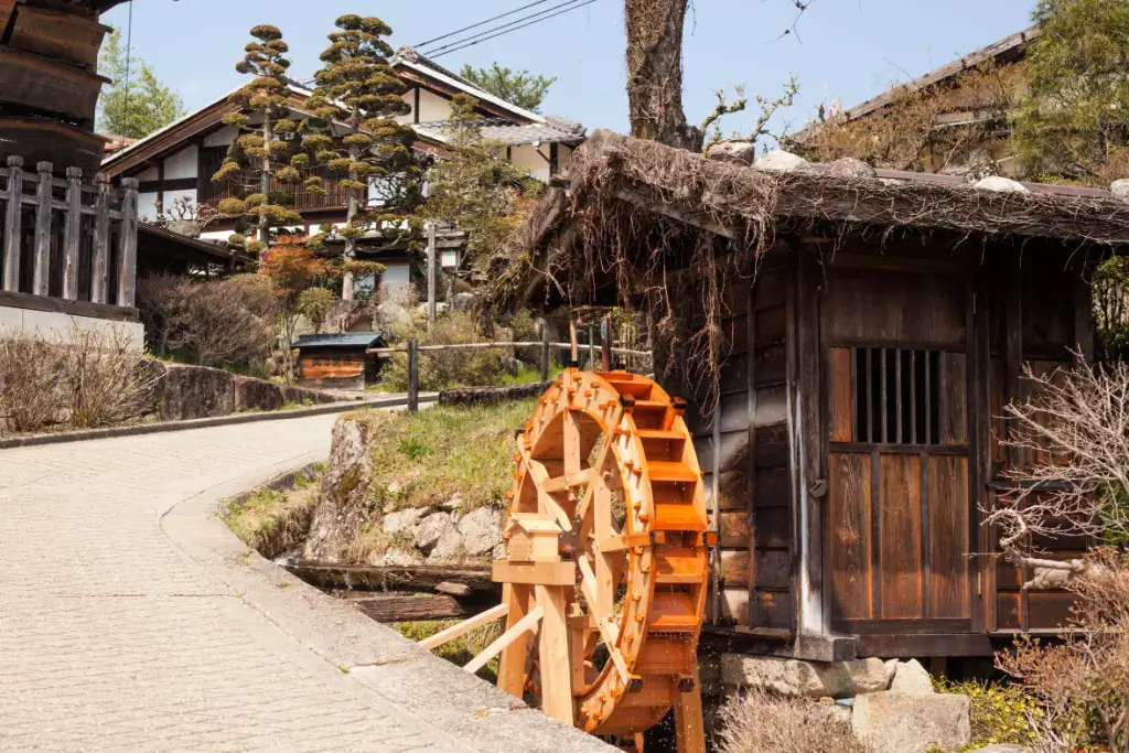 An old town called Tsumago on the Nakasendo route.