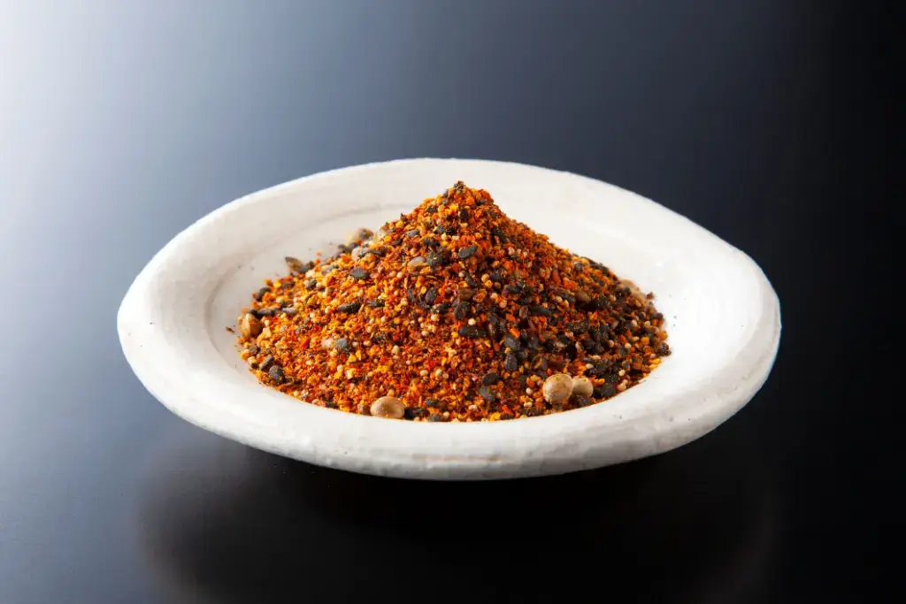 A pile of shichimi on a plate.