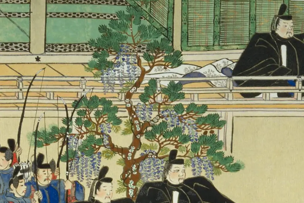 A woodblock painting featuring the Taika Reforms, as featured in the Nihon Shoki.