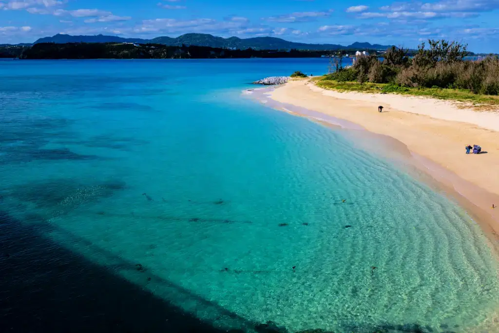 Bibi Beach on a clear day.