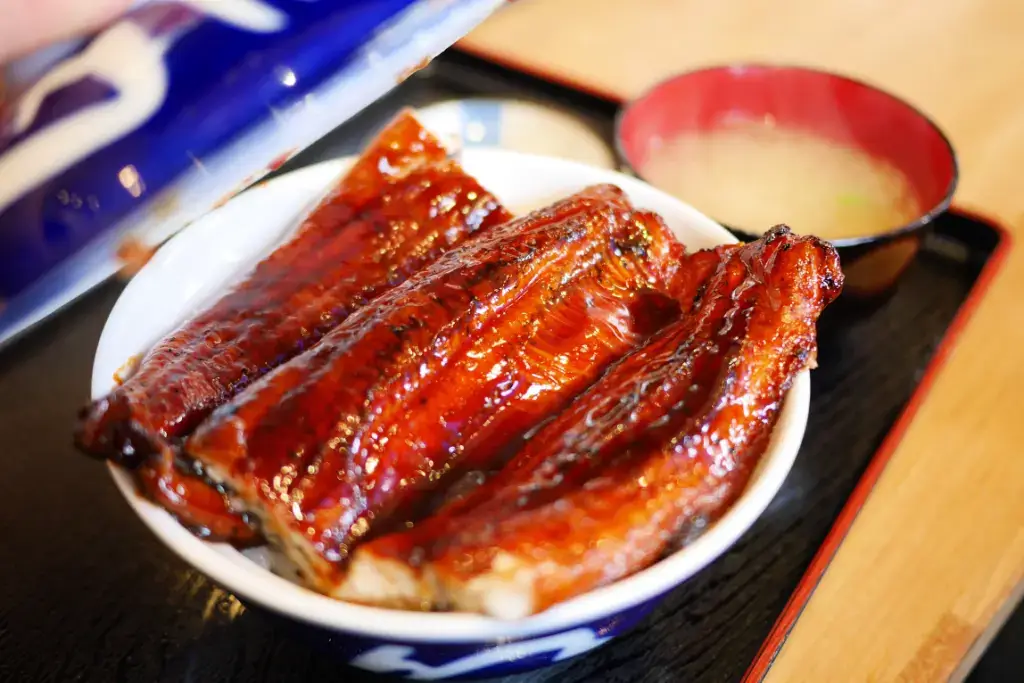 Grilled unagi on a plate.