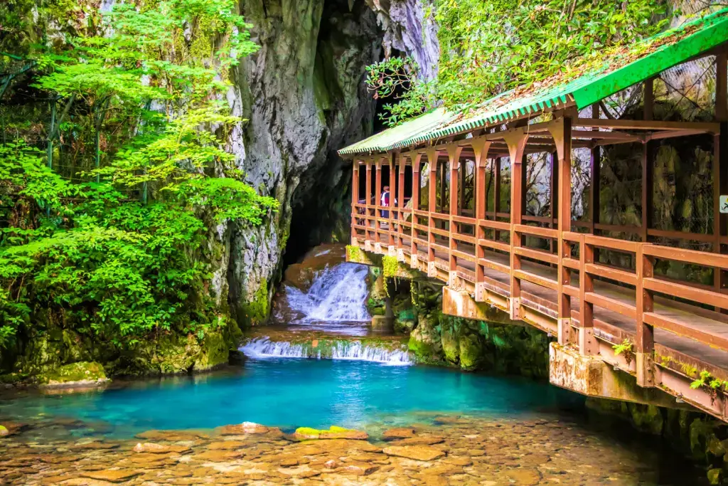 A path leading to Akiyoshido Cave.