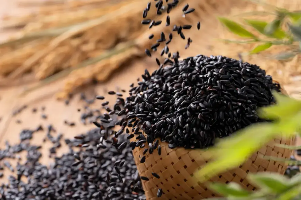 A basket of black rice.