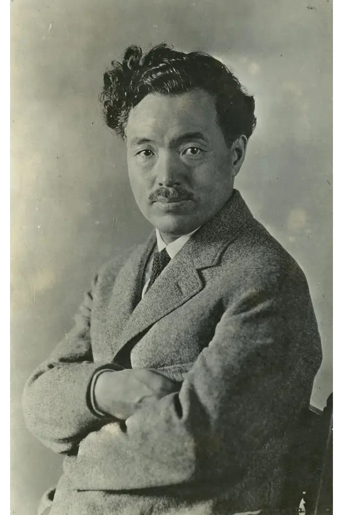 A portrait of hideyo Noguchi.