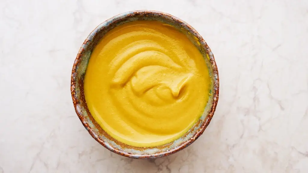 A large bowl of karashi mustard.