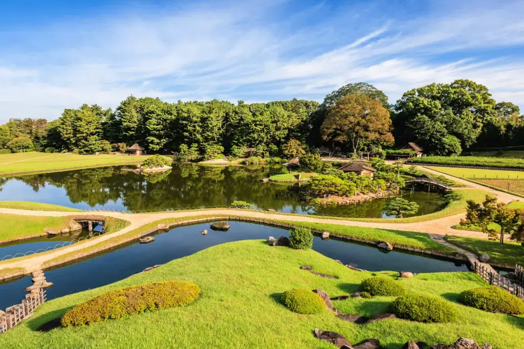 Korakuen Garden's lush gardens.