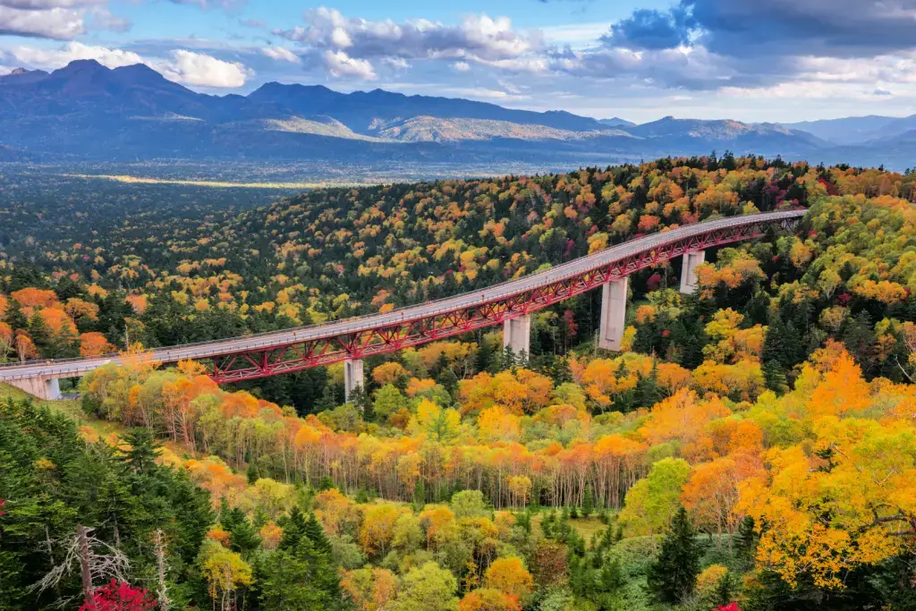 A bridge in the Mikuni Pass in Hokkaido.