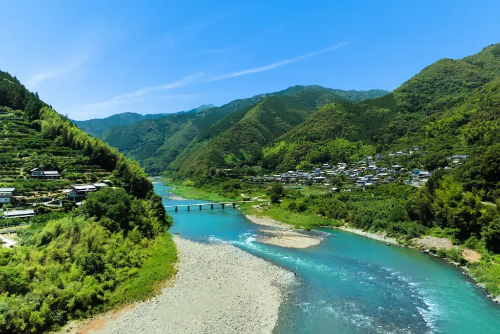 The Niyodo River in Kochi Japan.