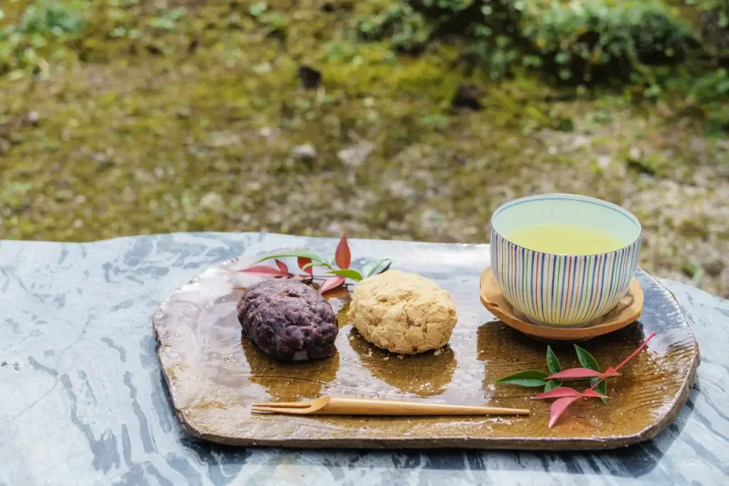 A plate of ohagi during higan season.