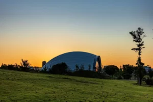 A dome-like building in Okayama Prefecture.