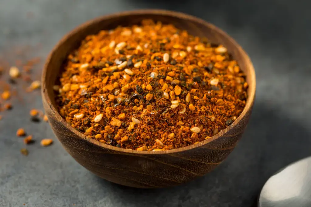 A bowl of shichimi powder