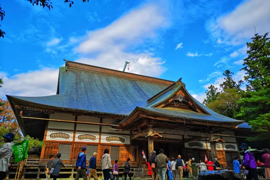 The outside of Chusonji Temple.