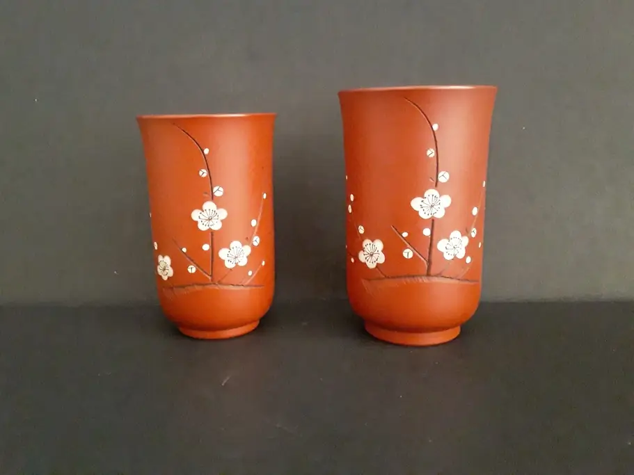 Two custom yunomi cups by Kato kazufusa.