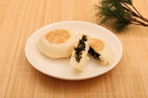 A plate of oyaki dumplings from Nagano.