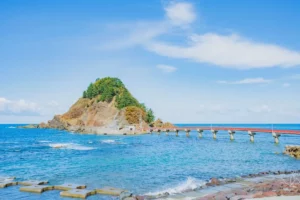 A mountain in the sea near Yamagata Prefecture.