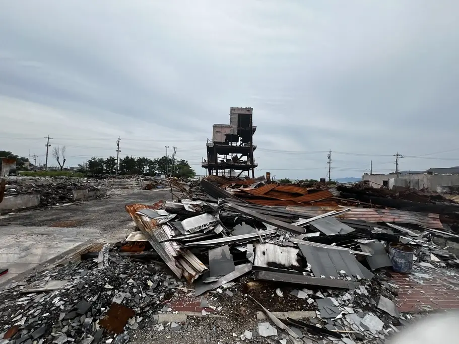 Earthquake damage in Wajima.