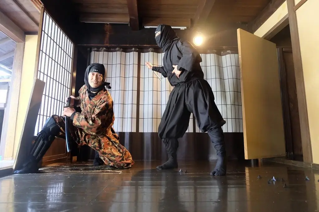 Two ninja performers at the Iga Ryu Ninja Museum.